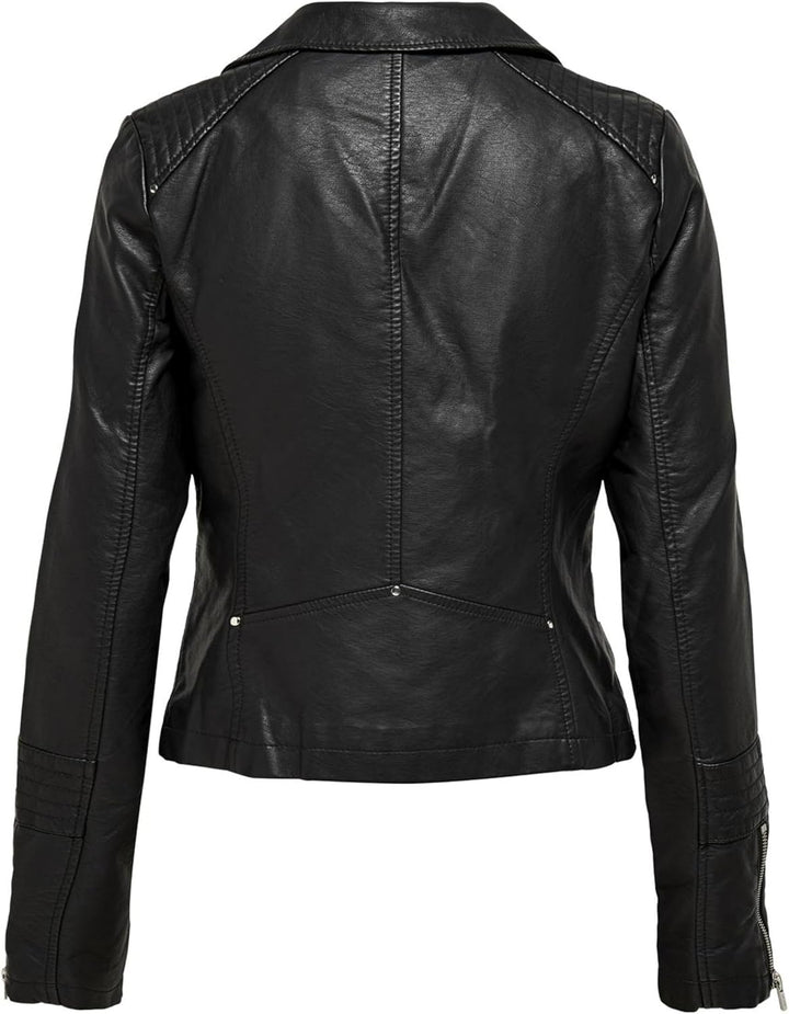ONLY Female Kunstlederjacke ONLGEMMA Kunstlederjacke, Schwarz