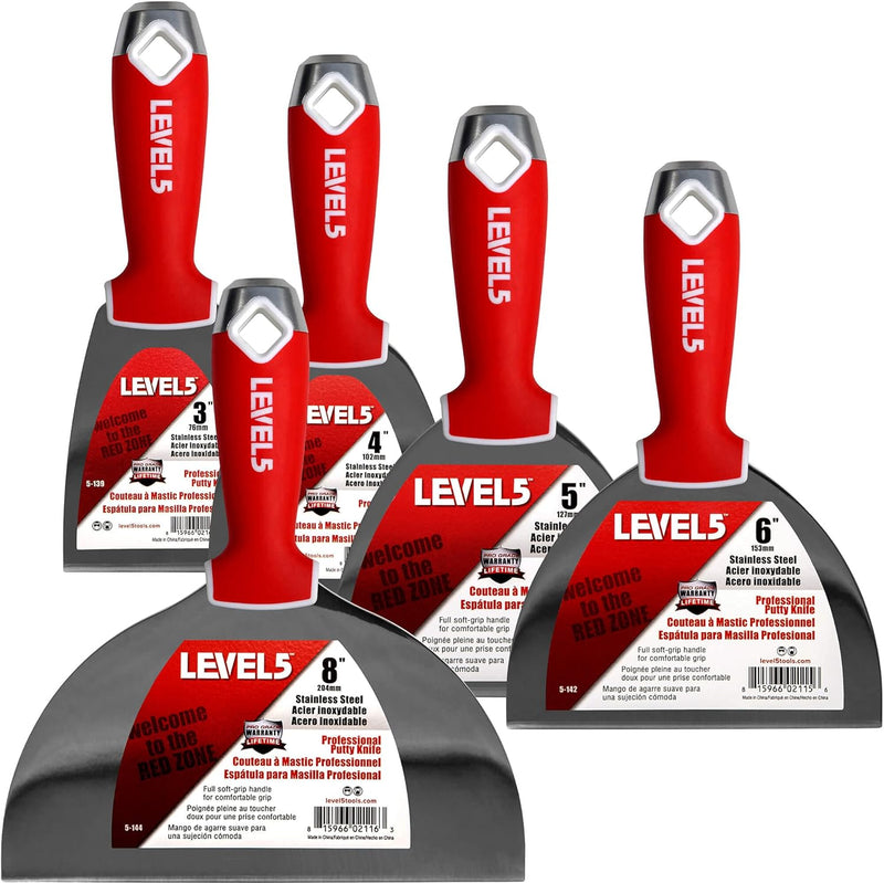 Fugenmesser-Set, Edelstahl - LEVEL5 | Pro-Grade | Sheetrock Gyprock Gipskarton | 5-602