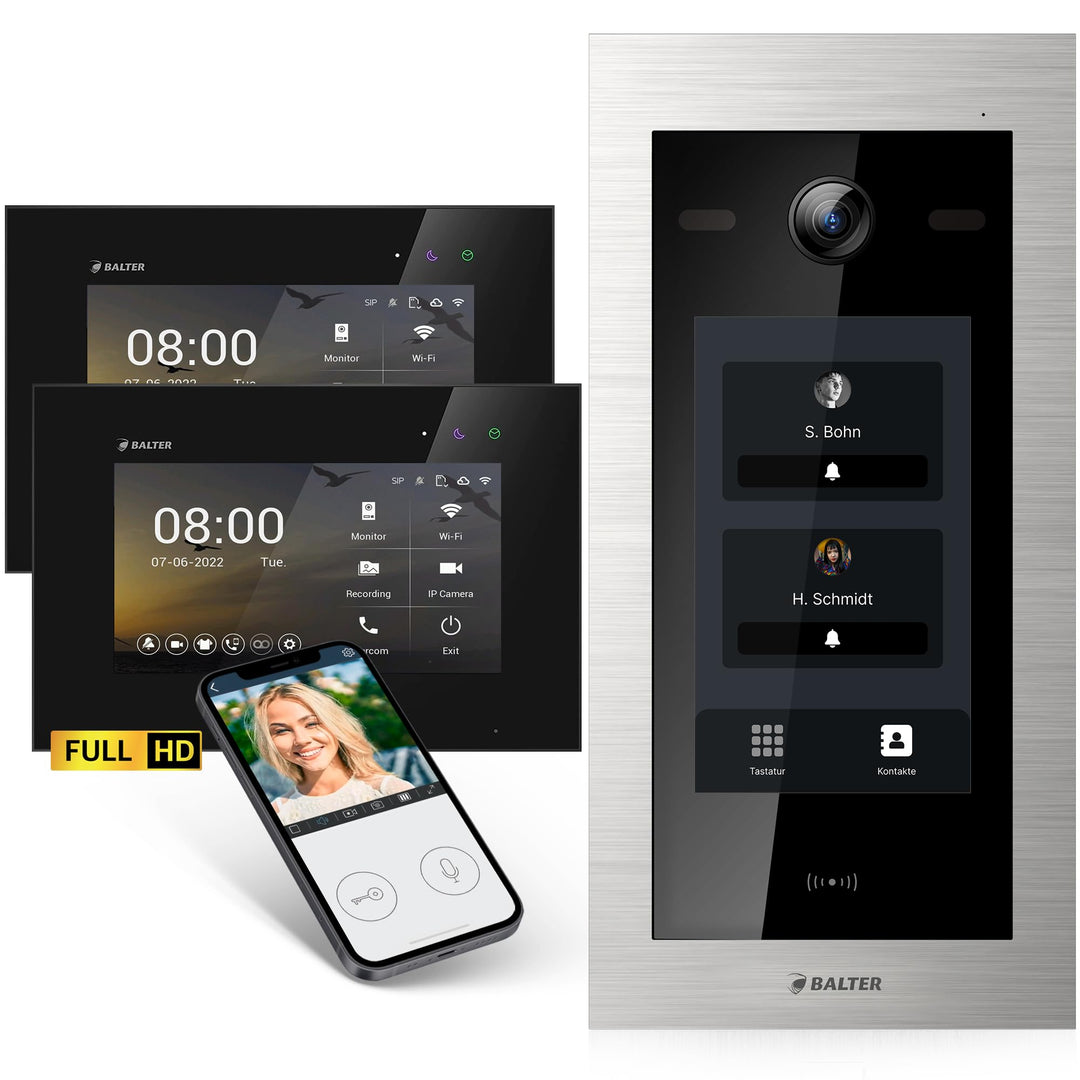 Balter EVO-HD Video Türsprechanlage mit Touchscreen Türstation, Video Türklingel, Smartphone App, 2