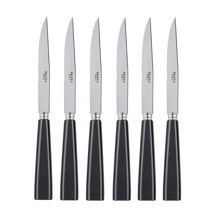 SABRE PARIS - 6er Set Steakmesser Mit Wellenschliff - Icon - Fleischmesser - Edelstahl & Acryl - Spü