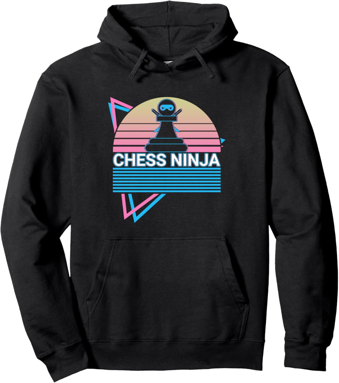 Lustiges Schach Retro Schach Ninja Pullover Hoodie