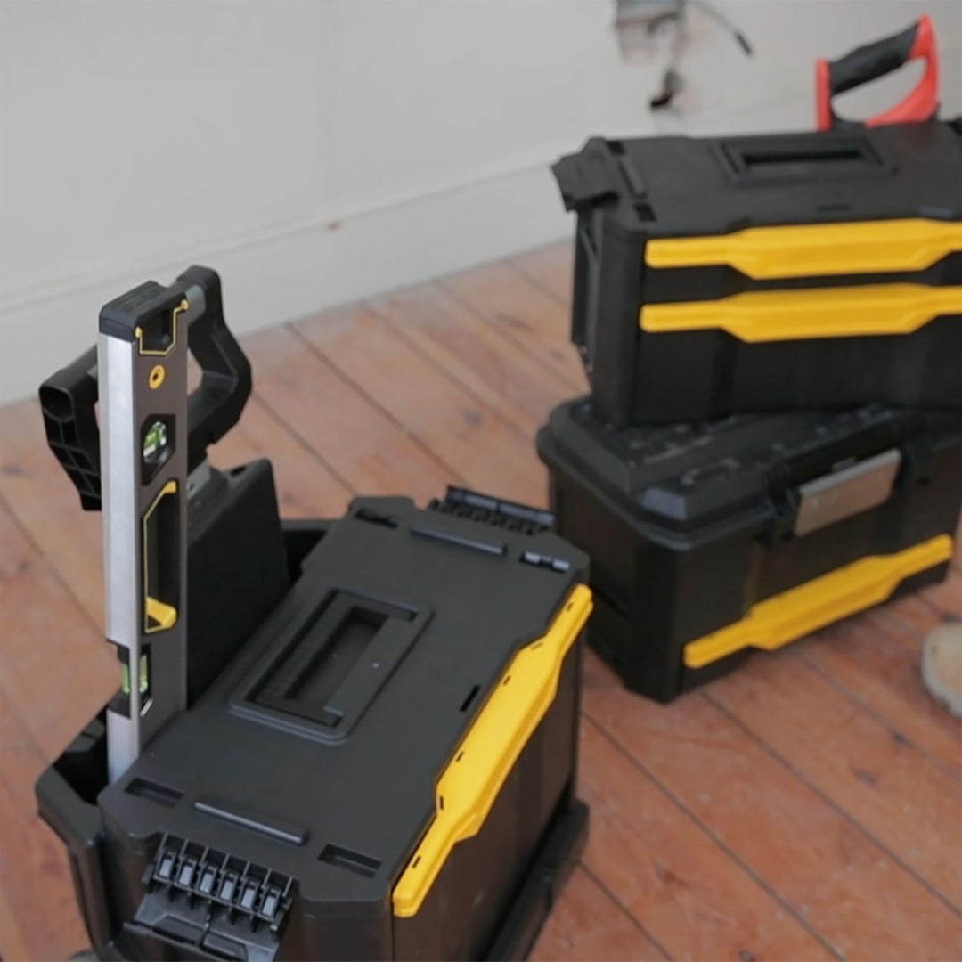 Stanley Rollende Werkstatt aus Metall-Kunststoff 1-79-206 – Werkzeugwagen leer mit 3 modularen Einhe