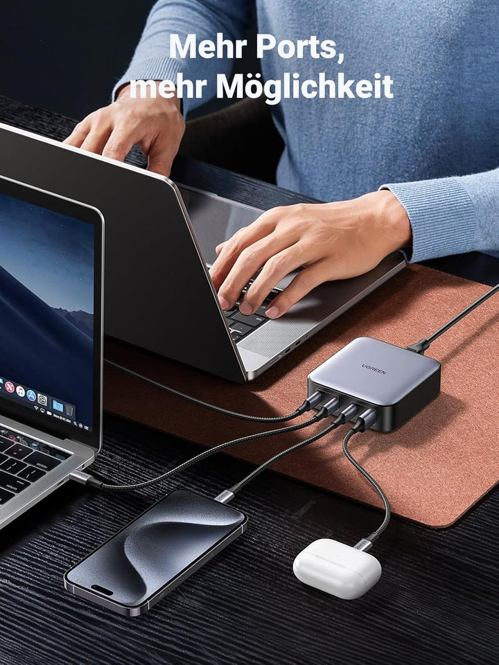 UGREEN Nexode 100W USB C Ladegerät Mehrfach GaN Netzteil 4-Port PD Charger PPS 45W kompatibel mit Ma