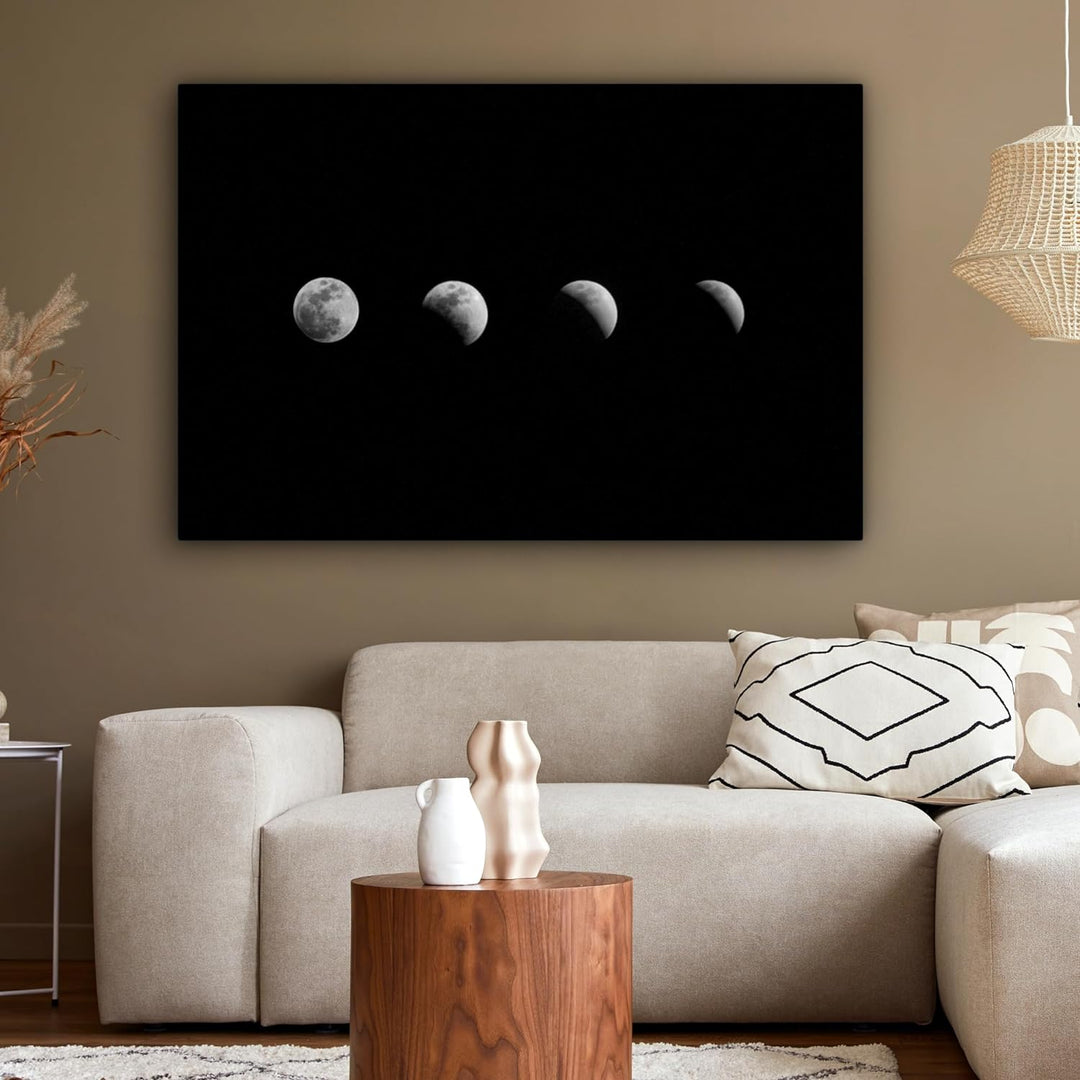 MuchoWow© Leinwand Schwarz Gross 120x80 cm XXL Deko Schlafzimmer Aesthetic Leinwandbilder Wohnzimmer