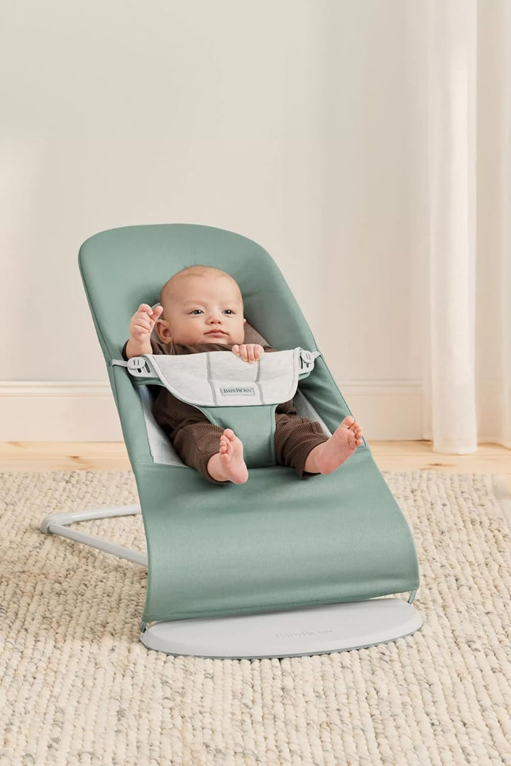 BabyBjörn Babywippe Balance Soft,Gewebt/Jersey, Graugrün/Grau