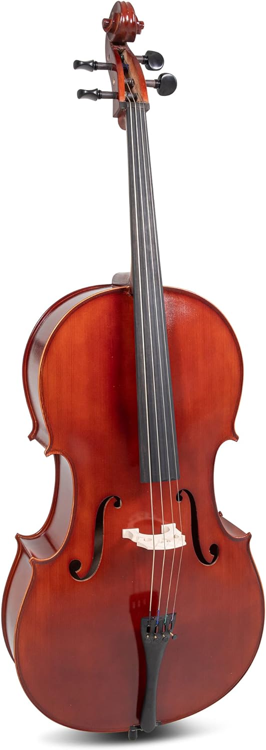 GEWA Cellogarnitur/Celloset EW Ebenholz 1/8 spielfertig mit Feinstimmsaitenhalter, Stachel, Bogen, K