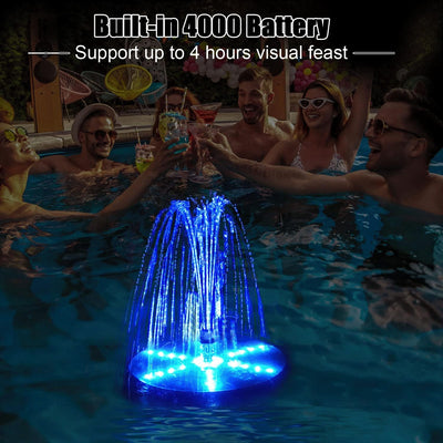 SZMP Solar Springbrunnen für Draussen 2024 Upgraded,4W LED-Lichtern Teichpumpe Solar mit 8 Sprüh Eff