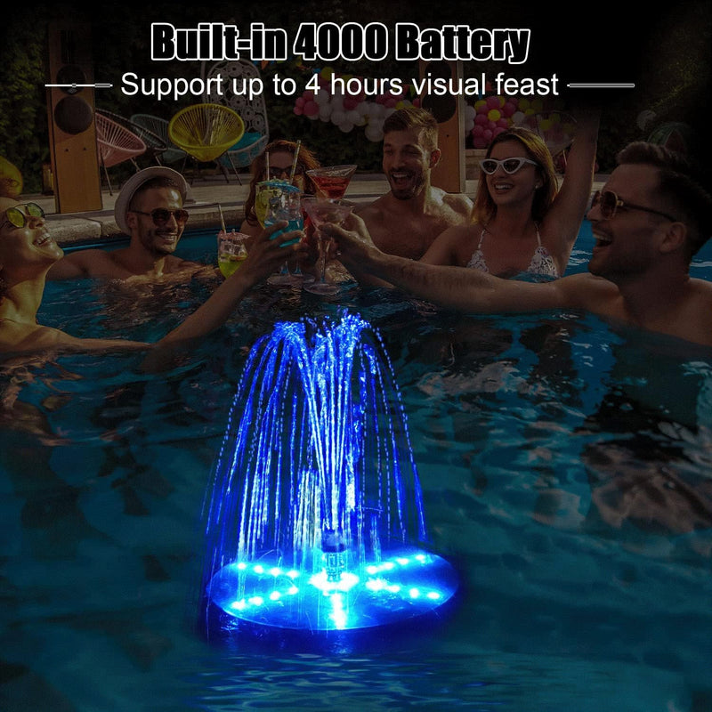SZMP Solar Springbrunnen für Draussen 2024 Upgraded,4W LED-Lichtern Teichpumpe Solar mit 8 Sprüh Eff