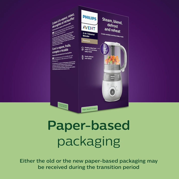 Philips Avent Premium 4-in-1 Dampfgarer, Babynahrungsbereiter, Dampfgarer, Mixen, Auftauen, Aufwärme