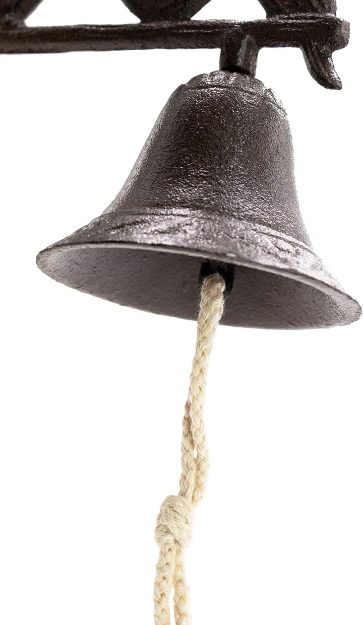 Glocke mit Klöppel Motiv Vögel Gusseisen Türglocke Wandglocke Gartenglocke Motiv Vogel, Motiv Vogel