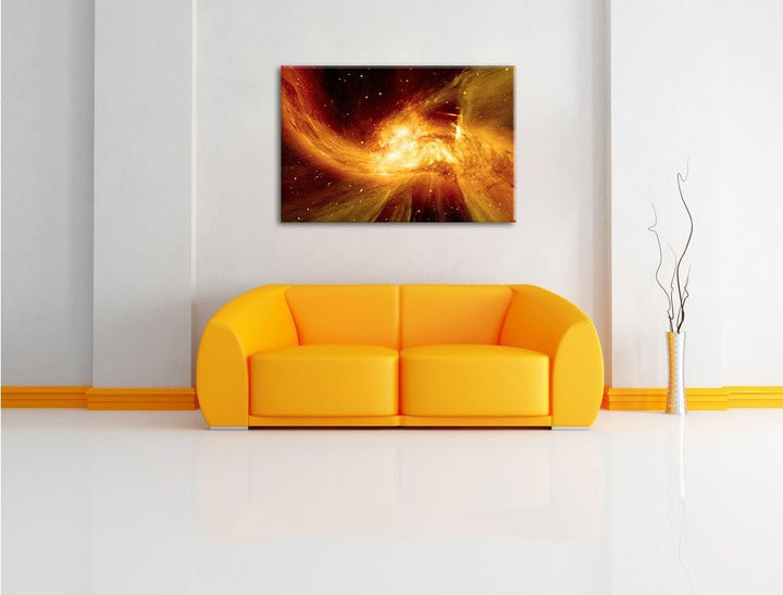 Pixxprint Sternenstaub und Gasnebel in Einer fernen Galaxie, Format: 100x70 auf Leinwand, 100x70