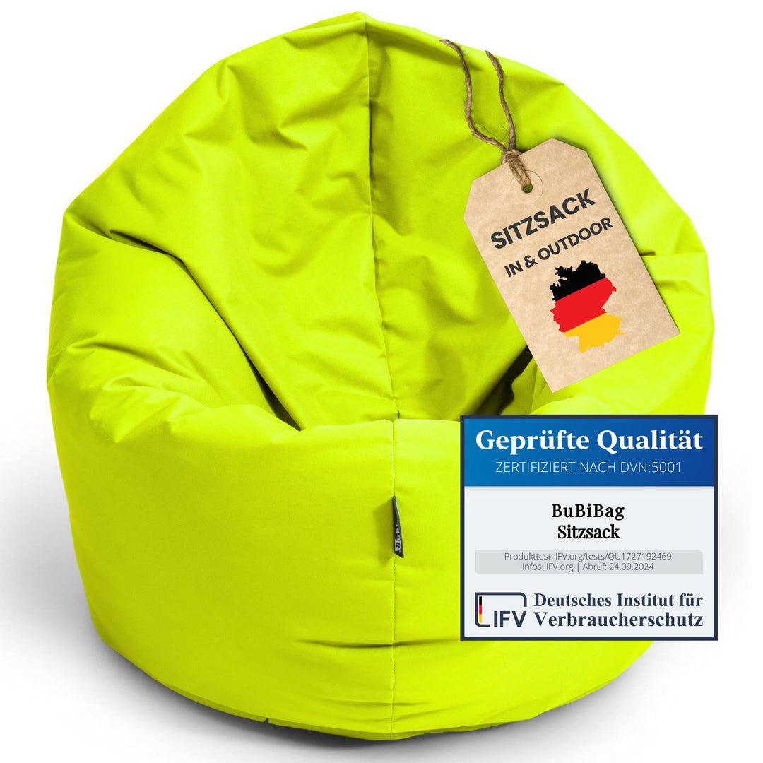BuBiBag 2in1 Sitzsack L - XXL mit Füllung für Kinder &amp; Erwachsene, Gaming Beanbag &amp; Bodenkissen für