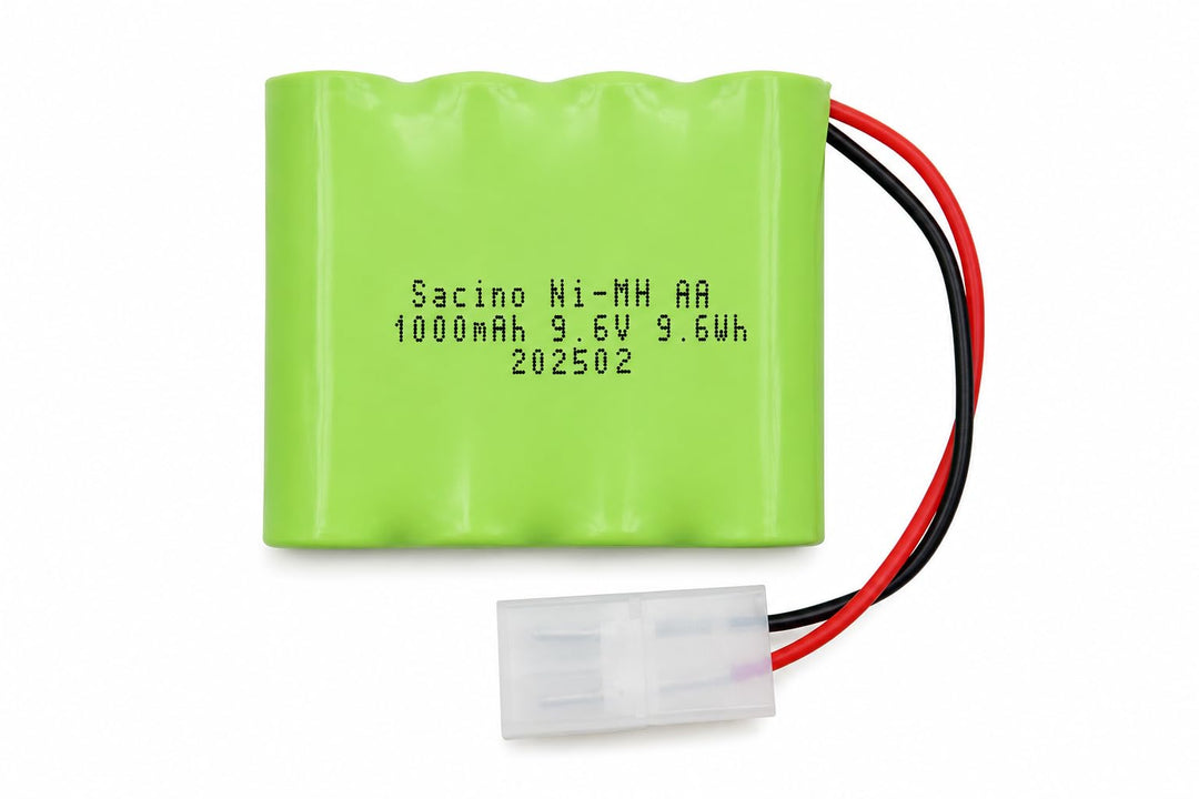 EFASO Akku 9,6V 1000mAh NI-Mh passend für Modelle mit Tamiya Stecker z.B. Heng Long Panzer Leopard I