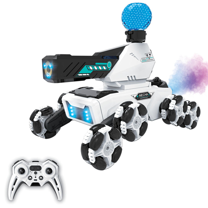 RC Stunt Roboterauto für Kinder, 8-Rad Mecha, 360 Drift, LED &amp; Nebel (Weiss) | Drift-Kurven, 360°-Dr