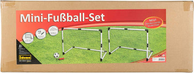 Idena 40465 - 2 Mini Fussballtore aus Kunststoff mit Netz, Ball und Ballpumpe, ab 6 Jahren, ca. 90 x