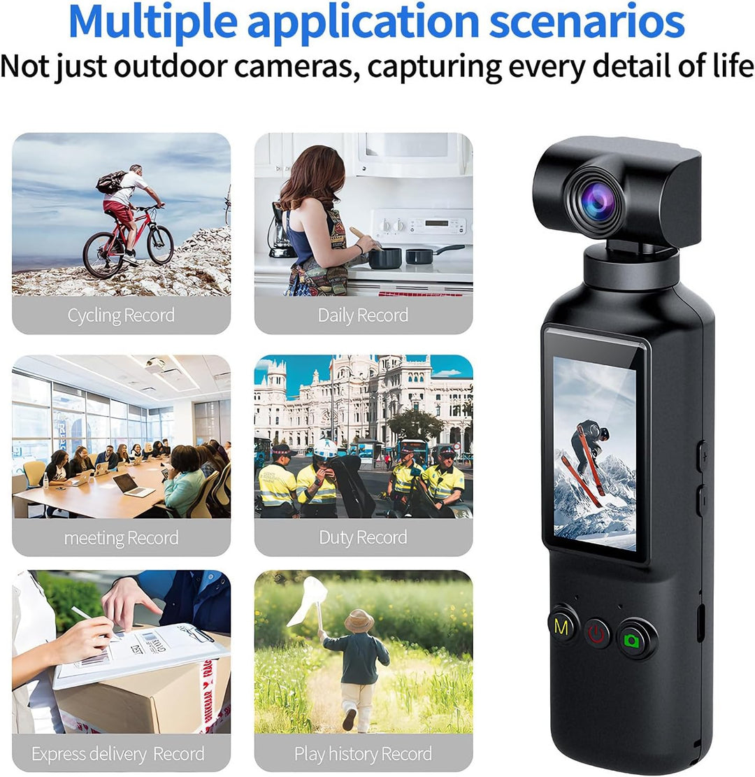 OBEST Action Cam 4K mit 64GB Mini Action Kamera Handheld WiFi Bodycam Körperkamera mit 270° Gedrehte