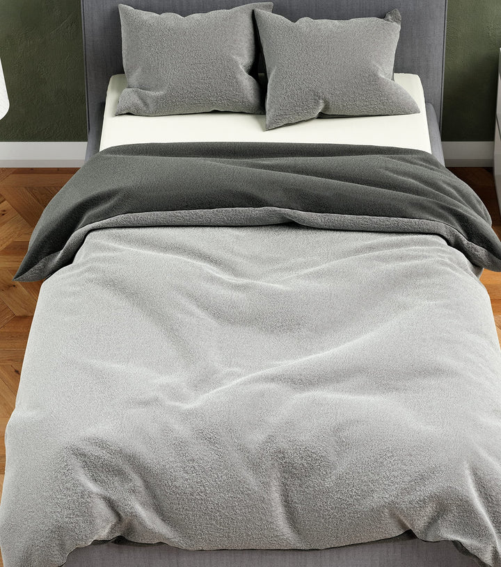 Leonado Vicenti Winter Plüsch Wende Bettwäsche 200 x 220 cm Uni Doppelkissen Bezug Premium Cashmere