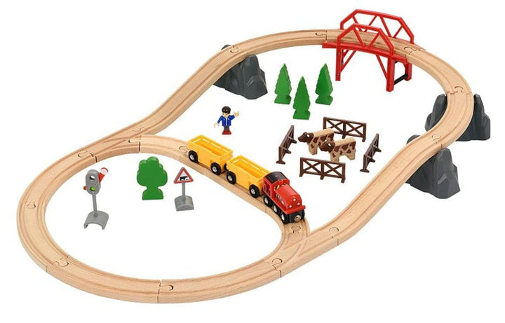 BRIO World AB 33909 - Countryside Hill Set, Bahnset, mehrfarbig