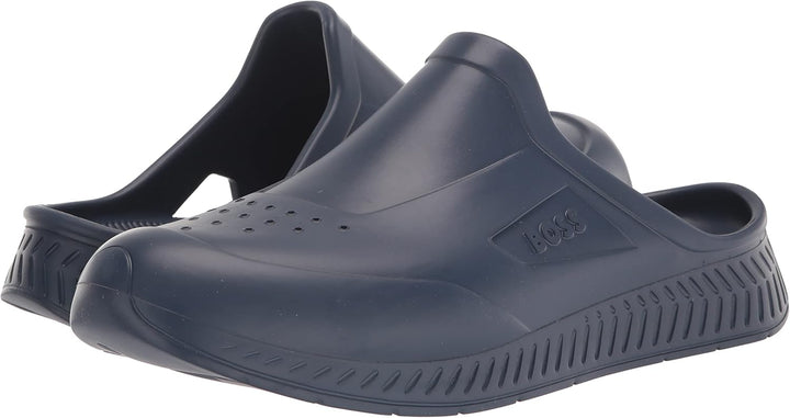 BOSS Herren Titanium-R Slid Gummierte Slipper mit Logo-Prägung Grösse 41 EU Stark Navy, 41 EU Stark