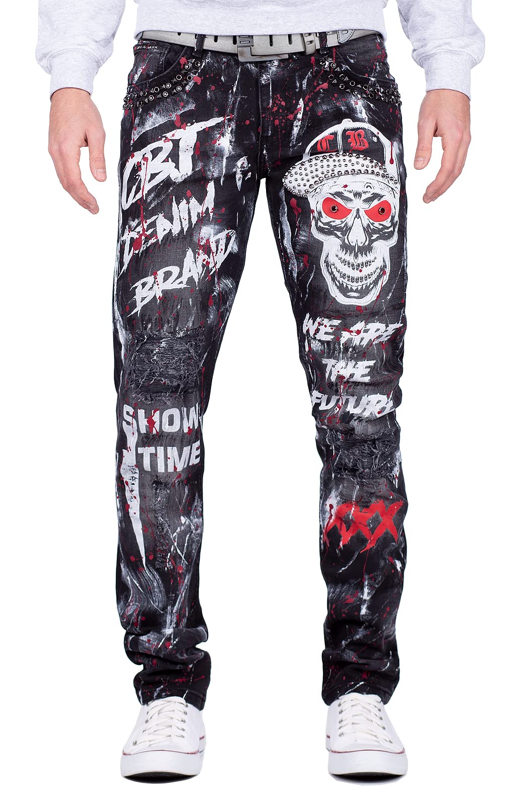 Cipo & Baxx Herren Jeans modernes extravagntes Design 32W / 34L Schwarz - 92, 32W / 34L Schwarz - 92