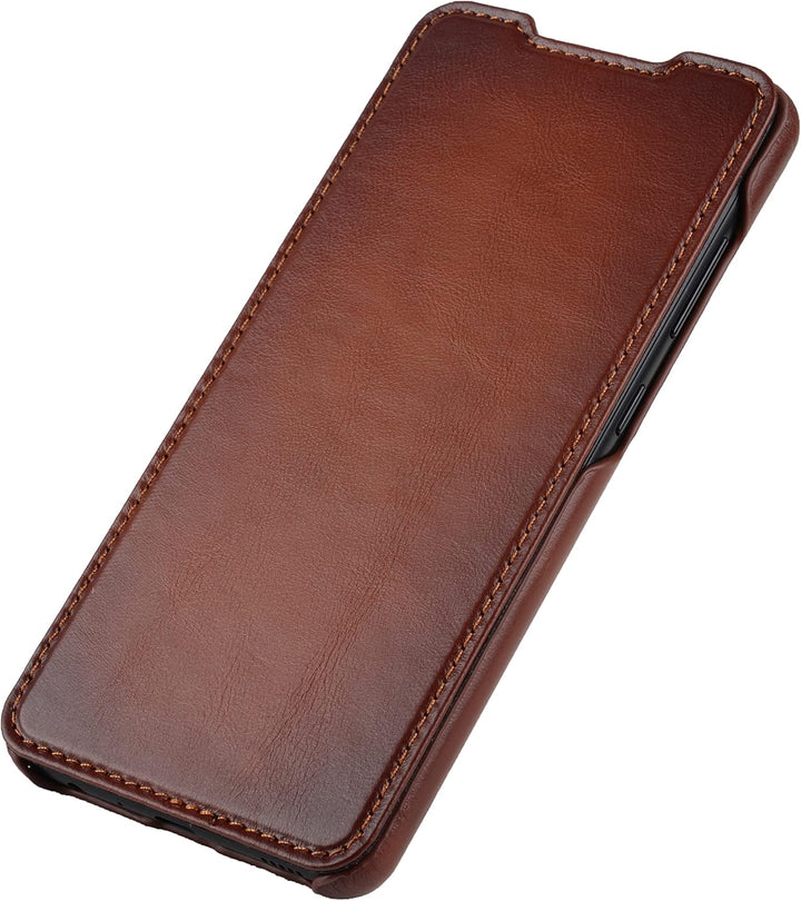 STILGUT Book Case kompatibel mit Samsung Galaxy A72 Hülle aus Leder zum Klappen, Klapphülle, Handyhü