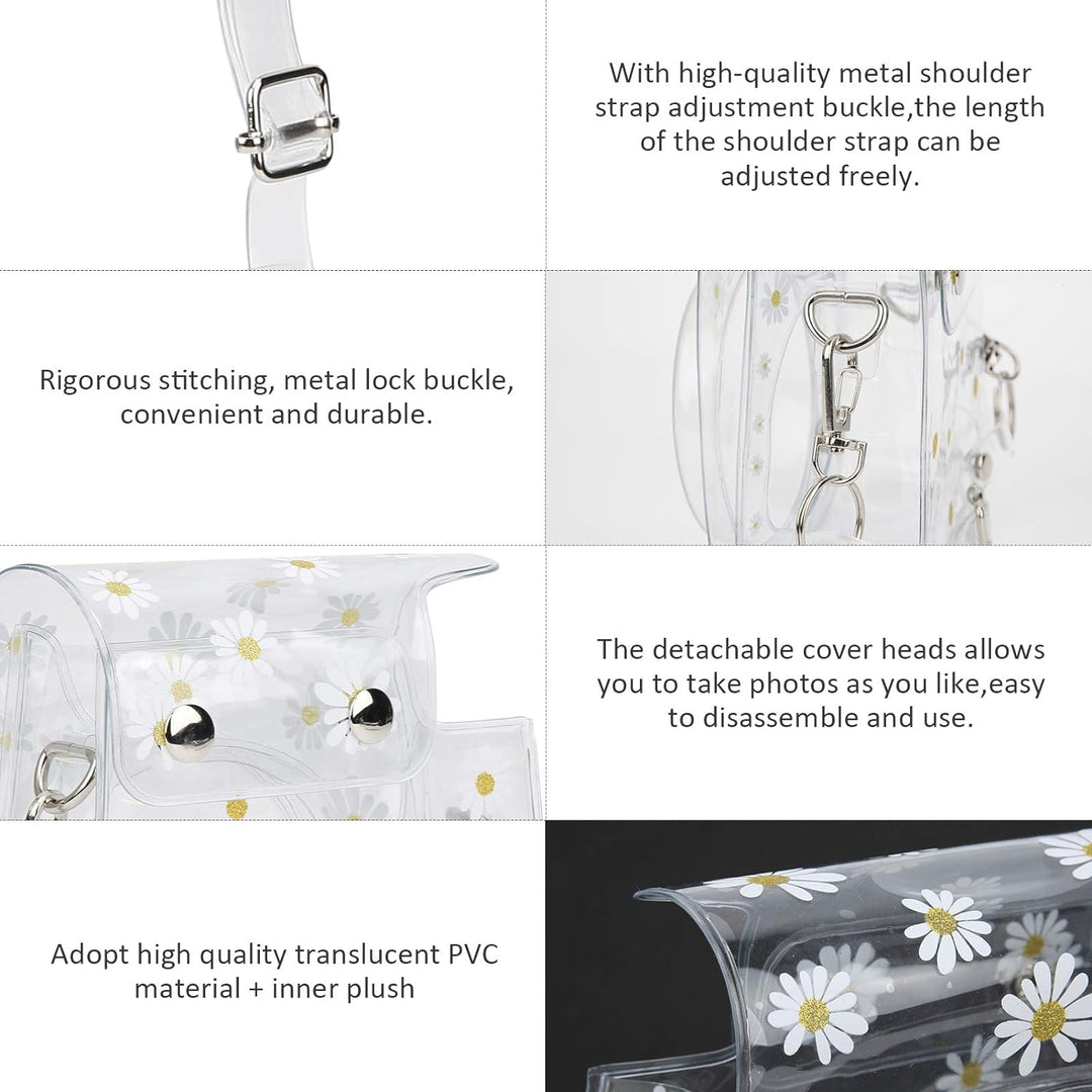 Sofortige Kameratasche, PVC-Kamera-Schutzhülle Daisy Transparente Sling Shell-Tasche mit Schultergur