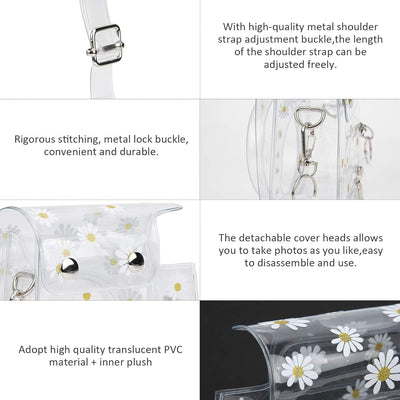 Sofortige Kameratasche, PVC-Kamera-Schutzhülle Daisy Transparente Sling Shell-Tasche mit Schultergur