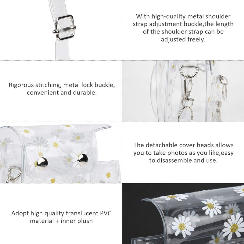Sofortige Kameratasche, PVC-Kamera-Schutzhülle Daisy Transparente Sling Shell-Tasche mit Schultergur