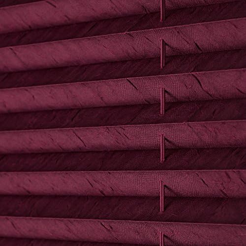 K-home 220120-4 Klemmfix-Plissee 70 x 130 cm (B x L) Bordeaux Lichtschutz +++ Moderne Crushed Optik
