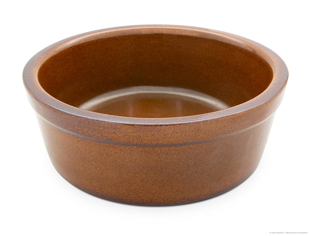 grosser Schwerer Hundenapf 3,8 Liter aus Keramik 28x11 cm Fressnapf Futternapf Futterschale Napf, br