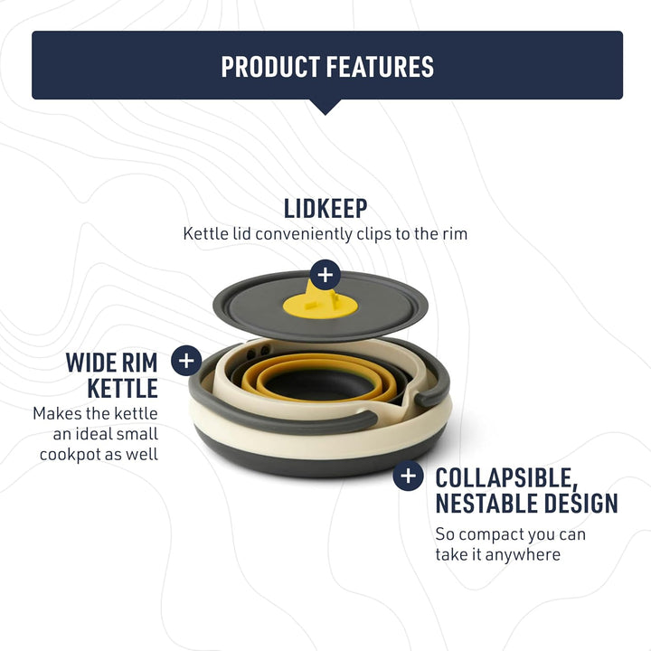 Sea to Summit Frontier Ultraleichtes faltbares Wasserkocher-Set 2 Personen (Wasserkocher, 2 x Tassen