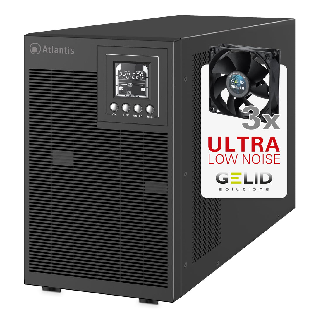 Atlantis A03-OP3002XLN UPS OnLine 75% leiser unterbrechungsfreier Server Doppelwandler Reine Sinuswe