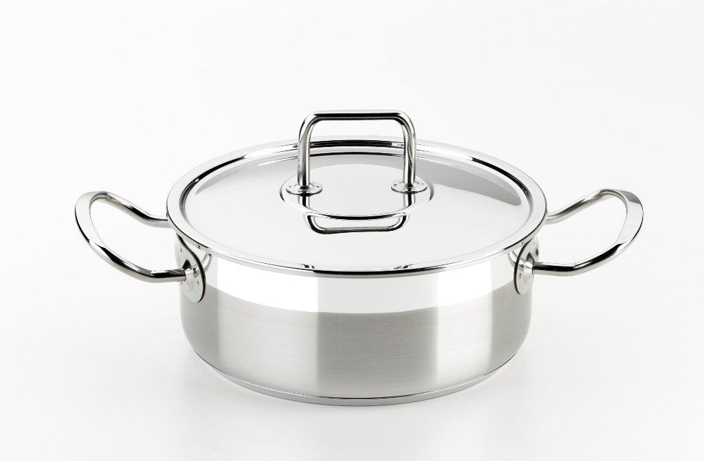 BRA Profesional | Professioneller Edelstahltopf mit Deckel 18 cm | Für alle Herdarten einschliesslic