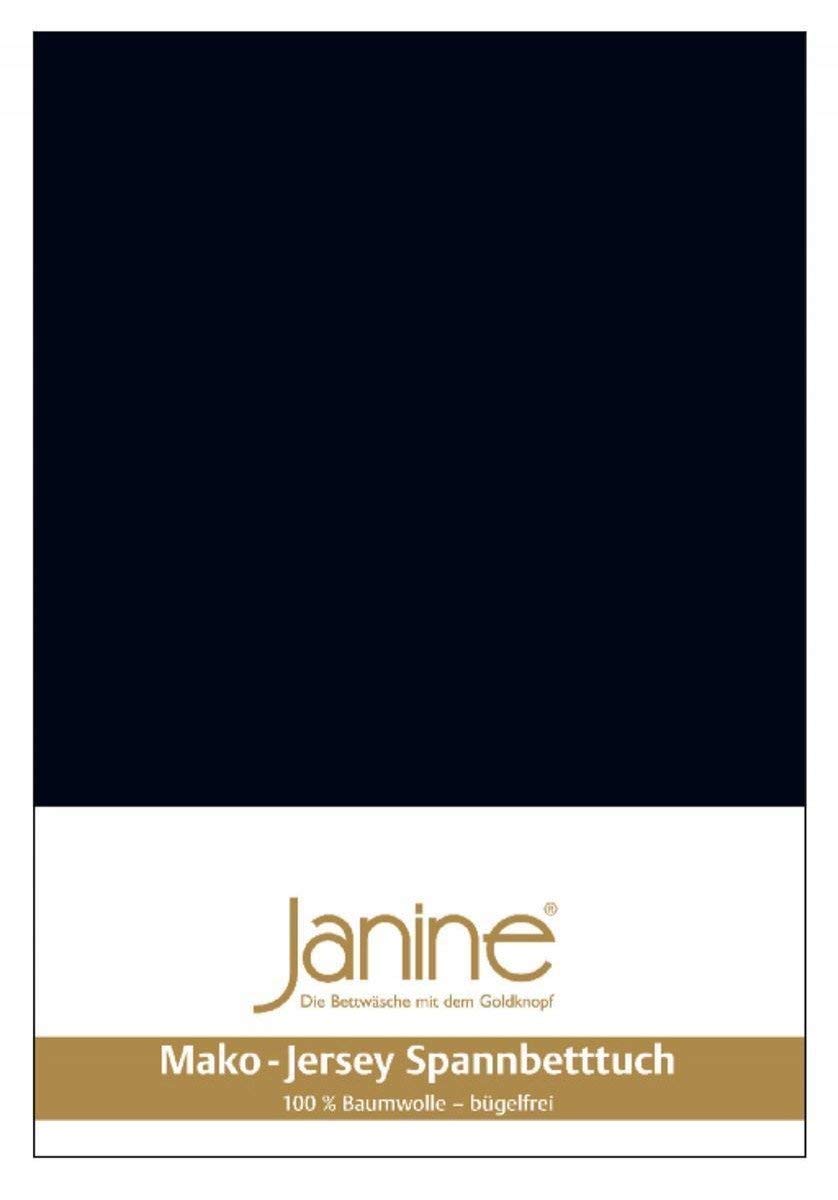 Janine Spannbetttuch 5007 Mako Jersey 180/200 bis 200/200 cm schwarz Fb. 98 180/200 cm - 200/200 cm