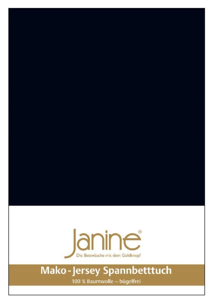 Janine Spannbetttuch 5007 Mako Jersey 180/200 bis 200/200 cm schwarz Fb. 98 180/200 cm - 200/200 cm