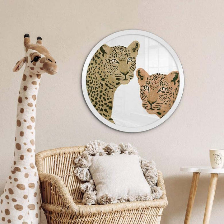 K&L Wall Art Runder Bilderrahmen aus Holz für Poster 30cm Ø MDF Holzrahmen modern Rund Acrylglas mit