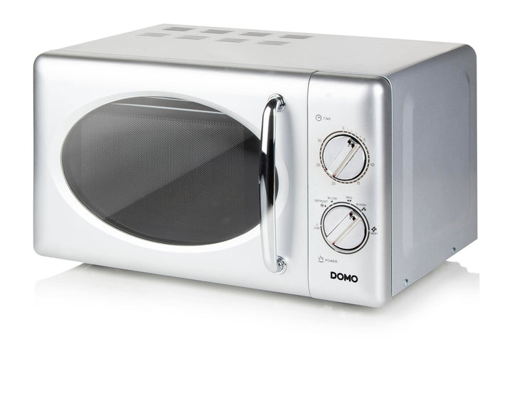 DOMO DO3025 Freistehend Retro Mikrowelle - 6 Leistungsstufen - Mechanische Bedienung - Mit Timer bis
