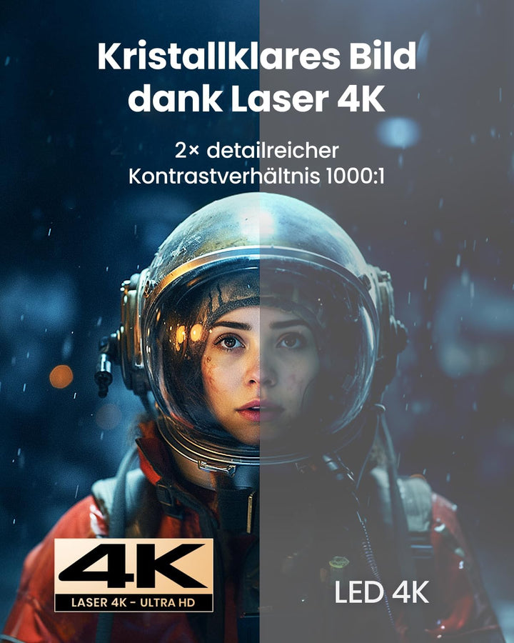 Nebula Cosmos Laser 4K, Smarter Laser-Projektor, 2400 ISO Lumen, Automatische Trapezkorrektur, Dolby