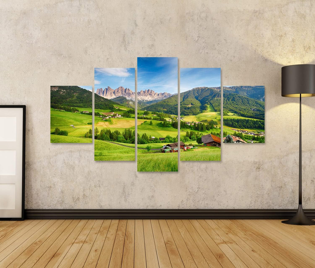 islandburner Bild auf Leinwand Dolomiten Alpen Berg Val Di Funes Bilder Wandbilder Poster Leinwand 1