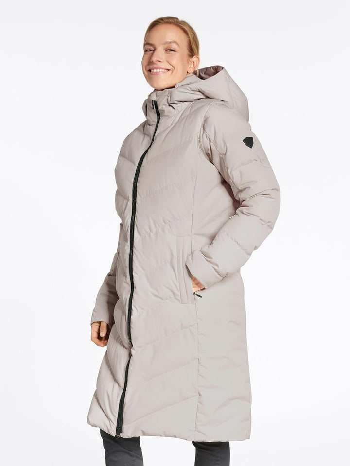 Ziener Damen Telse Winter-Mantel | warm, atmungsaktiv, wasserdicht, knielang (1er Pack) 44 Tall silv