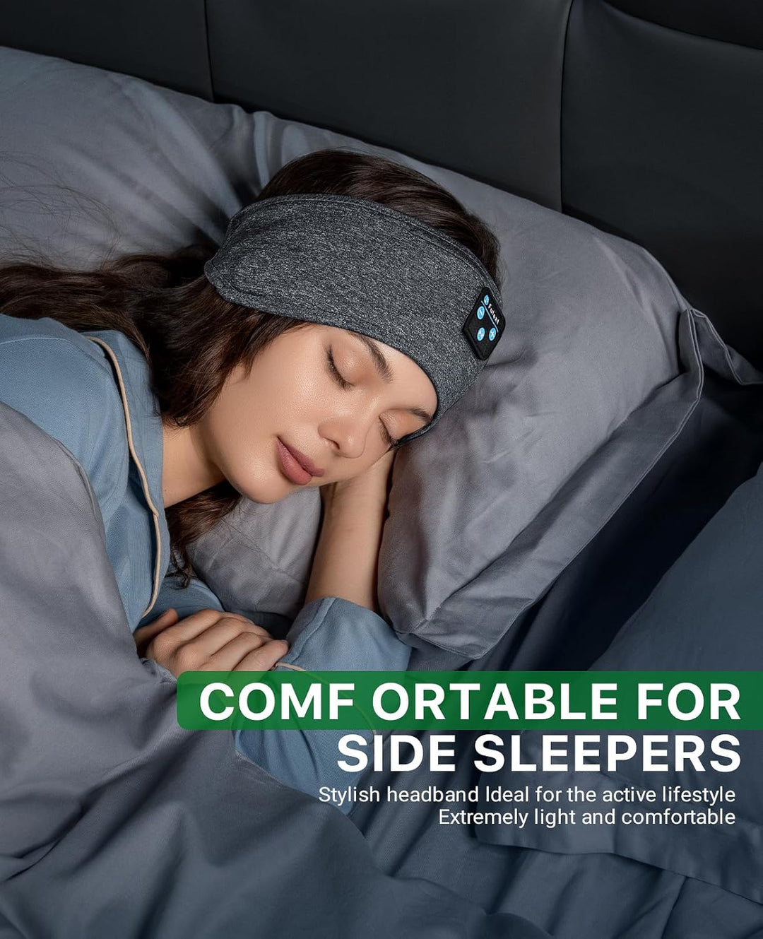 Schlafkopfhörer Bluetooth, Schlafkopfhörer Stirnband Weich Elastisch Bequem Bluetooth Stirnband Kopf