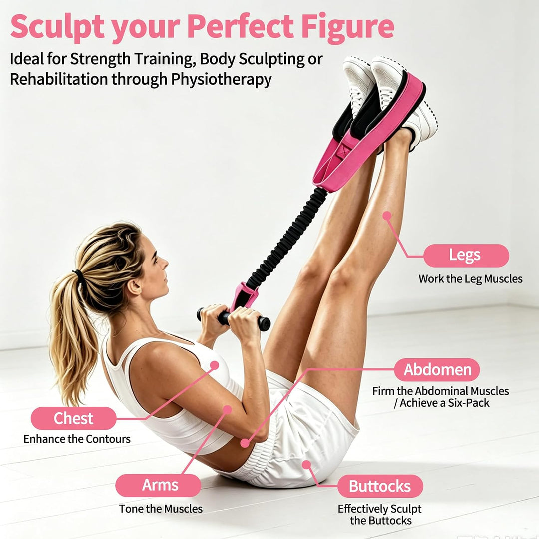 Expander mit Griffen,Bodybuilding Expander,Bauchtraining | Unterarmtrainer, rutschfeste Fusspolster,