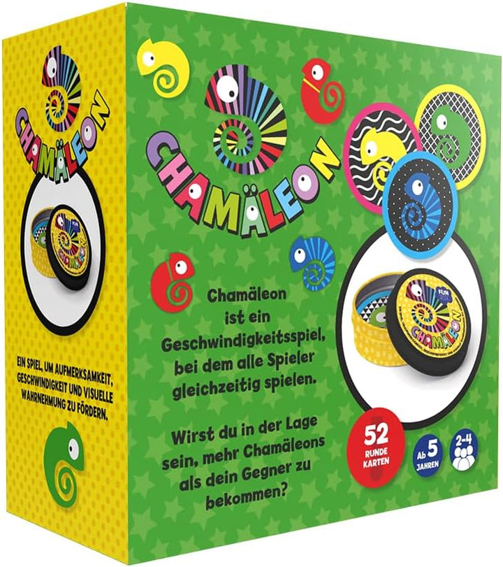 IMAGILAND Chamäleon Kartenspiel – Schnelles Reaktions- & Wahrnehmungs- Spiel mit 52 runden Karten in