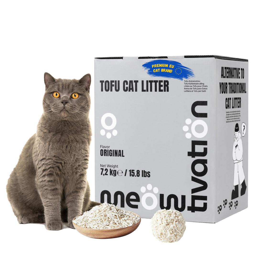 Tofu Katzenstreu - Klumpend, Pflanzlich aus Erbsenhülsen, Biologisch Abbaubar, 99% Staubfrei, Optima