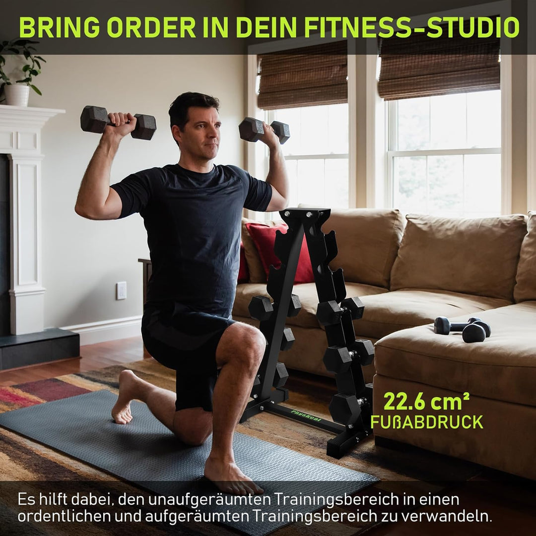 PhysKcal Kurzhantel Rack,Hantelablage für Kurzhanteln, Strapazierfähiger Stah,250kg/300kg Belastbark