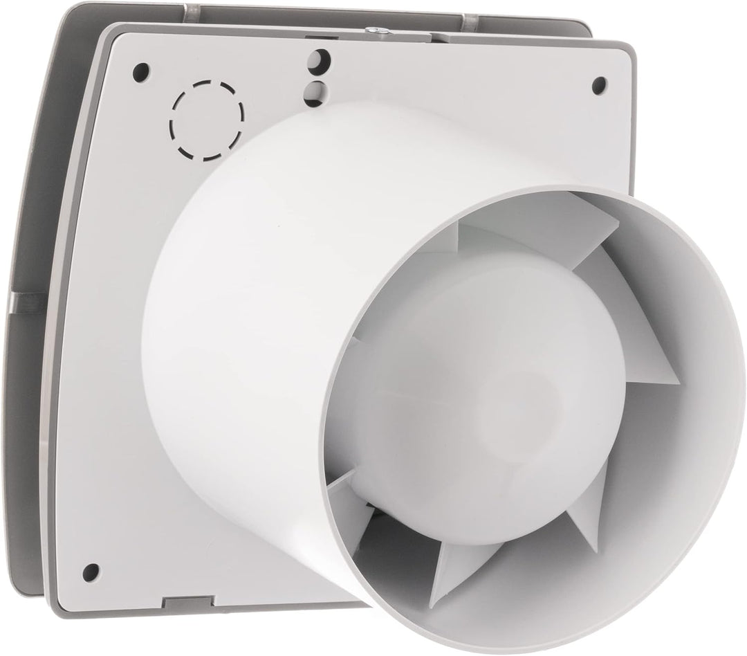 100mm Bad-Lüfter mit Feuchtesensor und Timer - Ventilator - Leise - inox Feuchtesensor