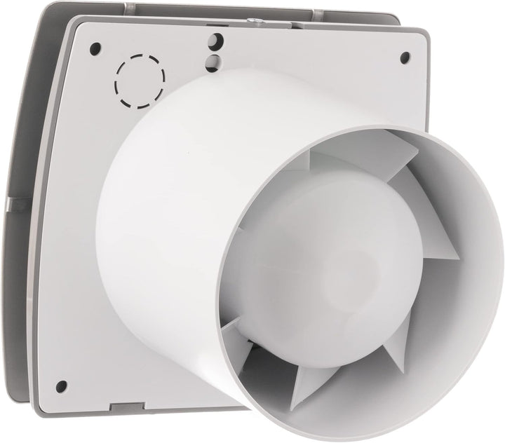 100mm Bad-Lüfter mit Feuchtesensor und Timer - Ventilator - Leise - inox Feuchtesensor