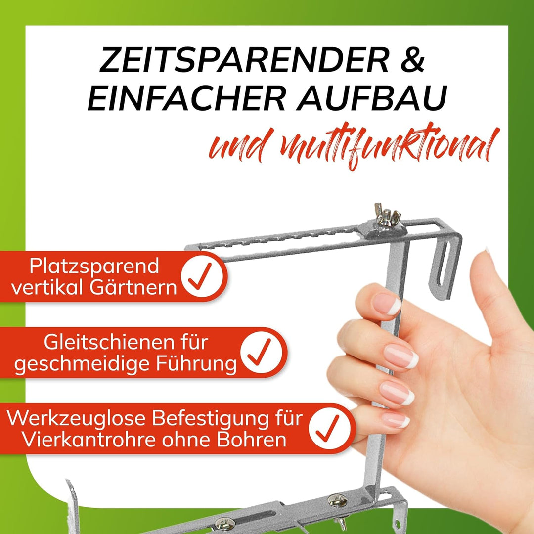 bellissa – Blumenkastenhalterung eckig für Blumenkästen 8er Set hochbelastbar bis 30kg - Montage für