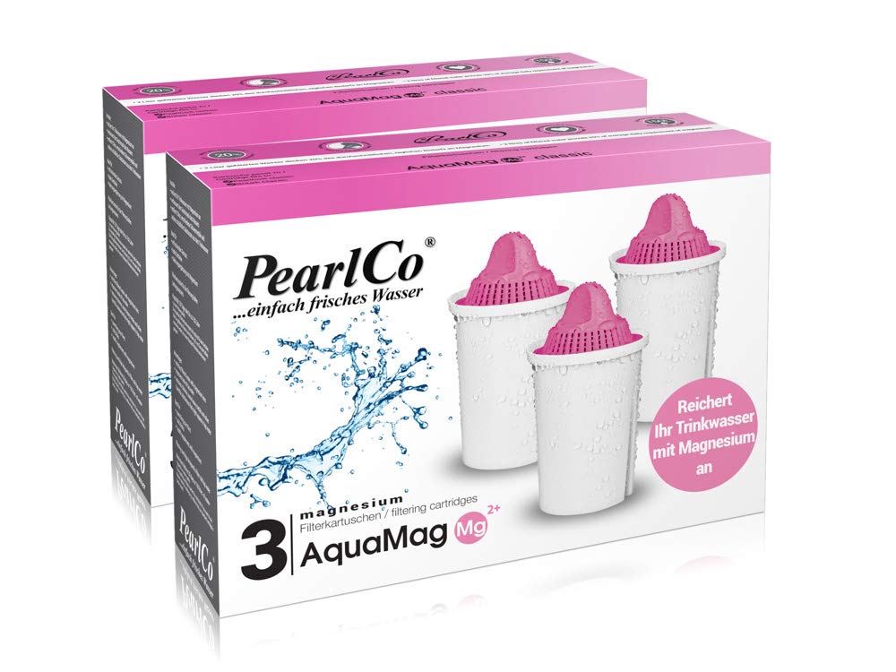 PearlCo - AquaMag Classic Pack 6 Filterkartuschen mit Magnesium - passt in Brita Classic Magnesium K