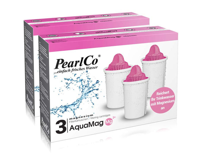 PearlCo - AquaMag Classic Pack 6 Filterkartuschen mit Magnesium - passt in Brita Classic Magnesium K